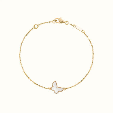 Butterflies Yellow White Inlay Bracelet