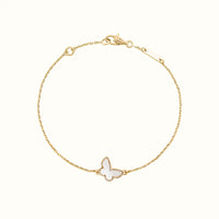 Butterflies Yellow White Inlay Bracelet