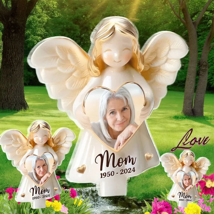 Custom Photo Cherishing Your Memory - Acrylic Memorial Garden Stake with Custom Stained Glass Look - Heartfelt Sympathy Gift for Grieving Family
