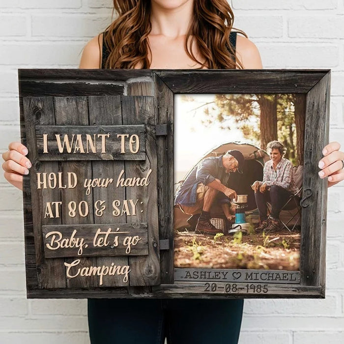 Custom Photo You, Me &amp; a Tent Full of Love - Personalized Name &amp; Date Canvas - Anniversary, Gift For Couples, Husband , Wife