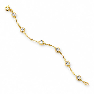 Celeste Bezel Station Chain Bracelet