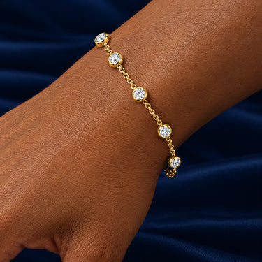 Celeste Bezel Station Chain Bracelet
