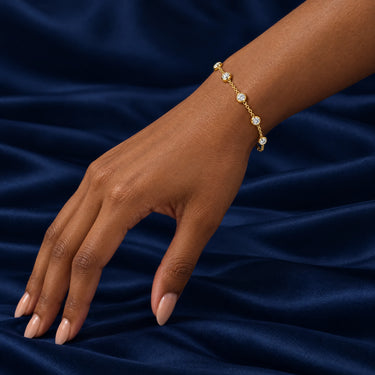 Celeste Bezel Station Chain Bracelet