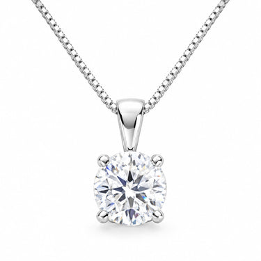 Celeste Round Solitaire Pendant Necklace