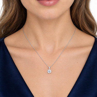 Celeste Round Solitaire Pendant Necklace
