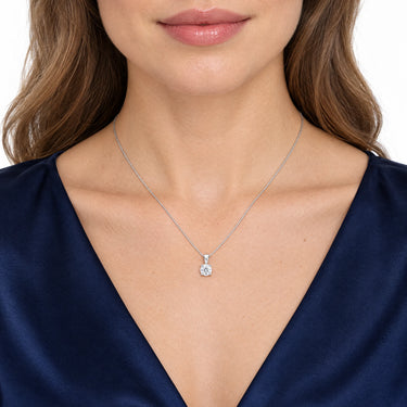 Celeste Round Solitaire Pendant Necklace
