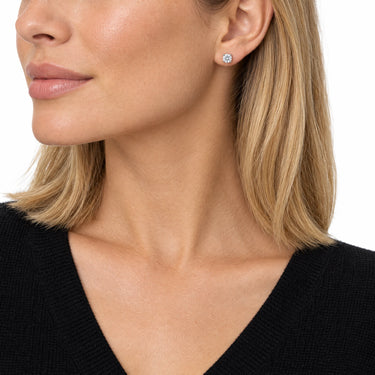 Celeste Round Solitaire Stud Earrings