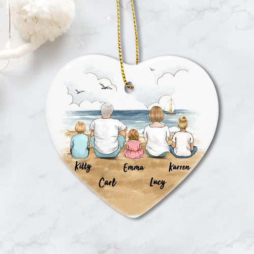 Christmas Family Ornaments - Personalized Family Ornaments - Beach - Ceramic Ornaments - Christmas Gifts For Family