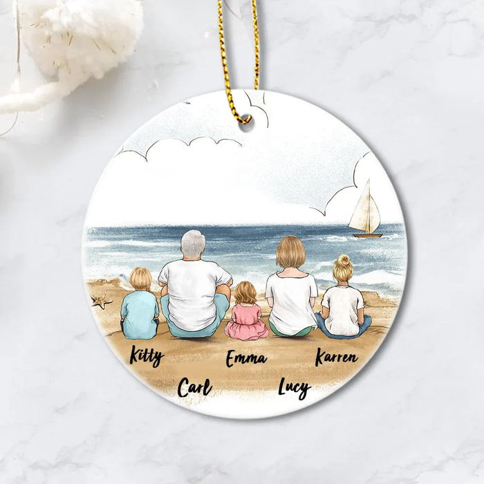Christmas Family Ornaments - Personalized Family Ornaments - Beach - Ceramic Ornaments - Christmas Gifts For Family