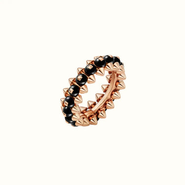 Clash Rose Black Bead Stud Ring