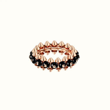 Clash Rose Black Bead Stud Ring