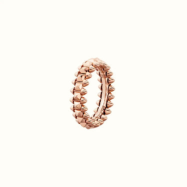 Clash Rose Double Row Pyramid Stud Ring