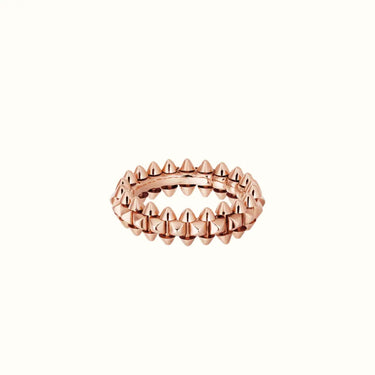 Clash Rose Double Row Pyramid Stud Ring