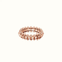 Clash Rose Double Row Pyramid Stud Ring