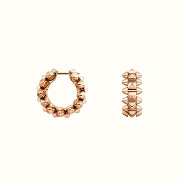 Clash Rose Double Row Stud Hoop Earrings