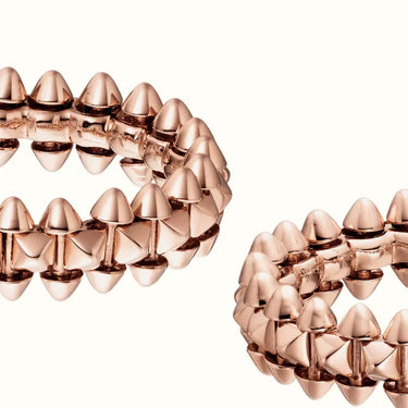Clash Rose Wide Pyramid Stud Hoop Earrings