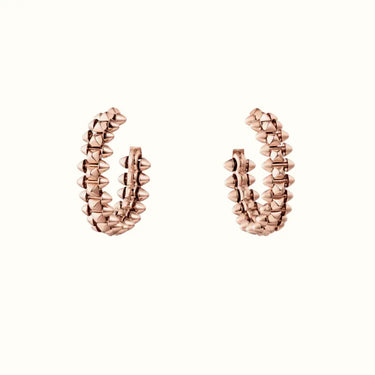 Clash Rose Wide Pyramid Stud Hoop Earrings
