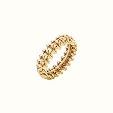 Clash Yellow Double Row Pyramid Stud Ring