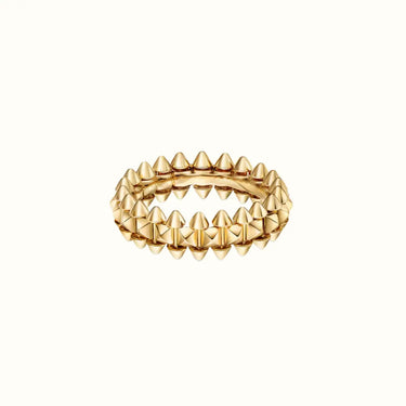 Clash Yellow Double Row Pyramid Stud Ring