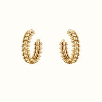 Clash Yellow Wide Pyramid Stud Hoop Earrings