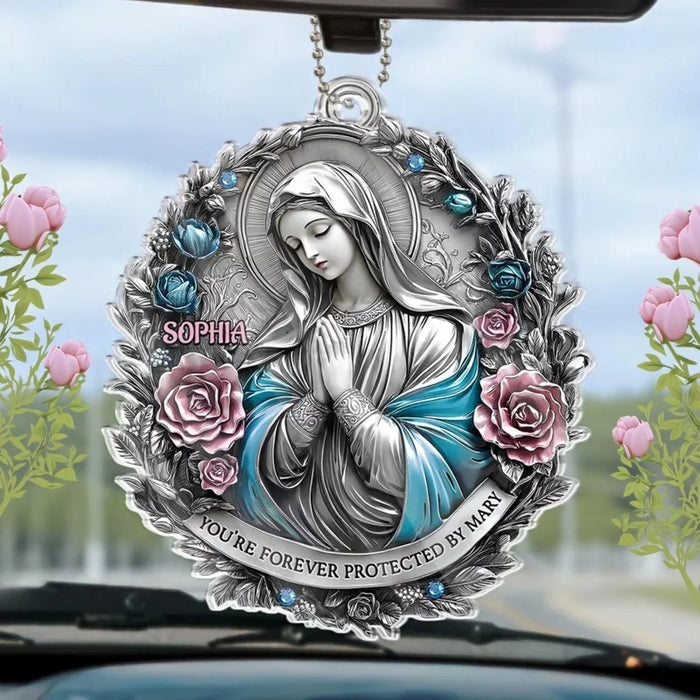 Stay with Me in Stillness - Custom Acrylic Car Ornament – Personalized Family Design - Gift For Family Members