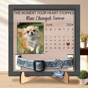 Custom Photo Half My Heart Is Missing - Pet Remembrance Sign with Personalized Collar Frame - A Special Gift for Pet Lovers and Those Remembering a Beloved Pet