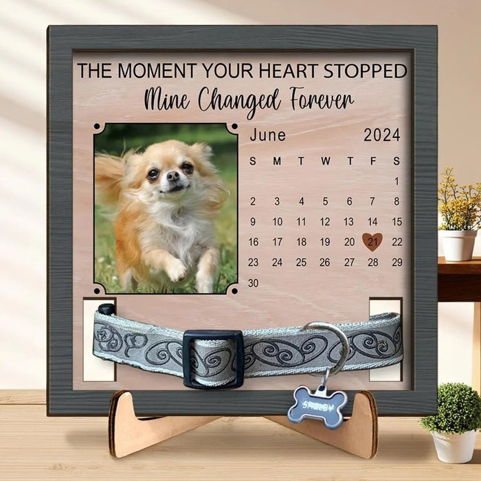 Custom Photo Half My Heart Is Missing - Pet Remembrance Sign with Personalized Collar Frame - A Special Gift for Pet Lovers and Those Remembering a Beloved Pet