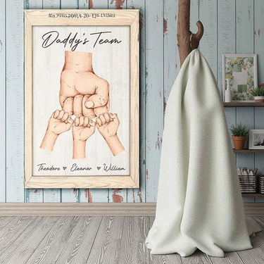 Daddy’s Little Teammate - Custom Horizontal Poster for Your Family - Father’s Day Gift, Birthday Gift for Dad and Grandpa