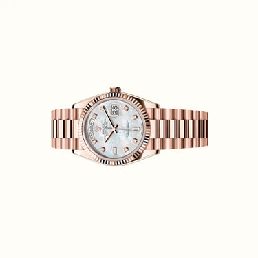 Day-Date 36mm 128235 Pearlescent White Dial
