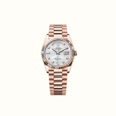 Day-Date 36mm 128235 Pearlescent White Dial