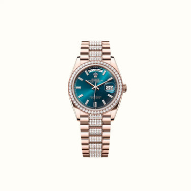 Day-Date 36mm 128345RBR Teal Blue Dial
