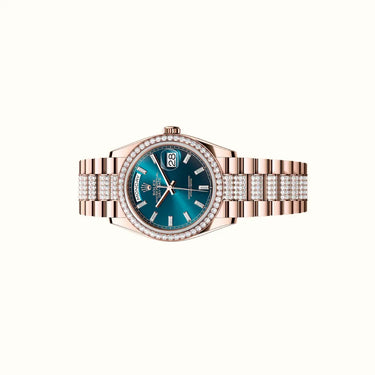 Day-Date 36mm 128345RBR Teal Blue Dial