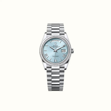 Day-Date 36mm 128396TBR Ice Blue Dial