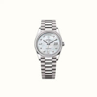 Day-Date 36mm 128399TBR Pearlescent White Dial