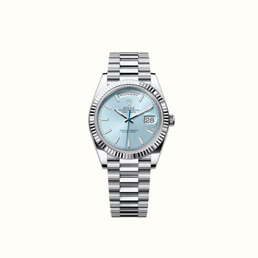 Day-Date 40mm 228236 Ice Blue Dial Baton