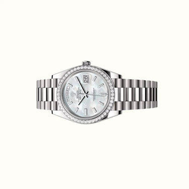Day-Date 40mm 228349RBR Pearlescent White Dial