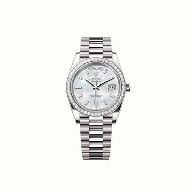 Day-Date 40mm 228349RBR Pearlescent White Dial