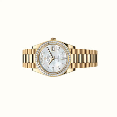 Day-Date 40mm 228398TBR Pearlescent White Dial