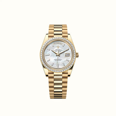 Day-Date 40mm 228398TBR Pearlescent White Dial