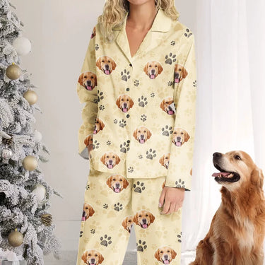 My Dog Views Me as a Superstar - Custom Pajamas Featuring Your Beloved Dog and Cat's Faces - Festive Christmas Gifts for Pet Owners, Pet Lovers