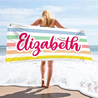 Beach Bound - Custom Personalized Beach Towel for Bestie - Summer Vacation Gift, Gift For Best Friends, Sisters