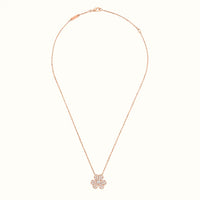 Frivole Rose Pavé Floral Pendant Necklace