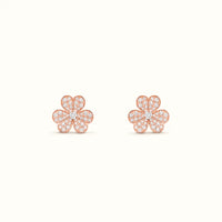 Frivole Rose Pavé Flower Earrings