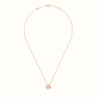 Frivole Rose Pavé Four Petal Pendant Necklace