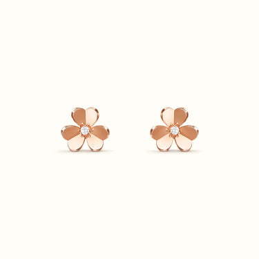 Frivole Rose Polished Petal Flower Earrings