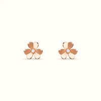 Frivole Rose Polished Petal Flower Earrings