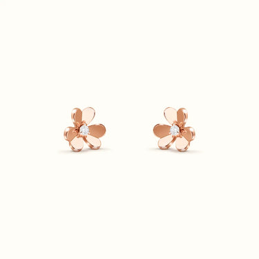 Frivole Rose Polished Petal Flower Earrings