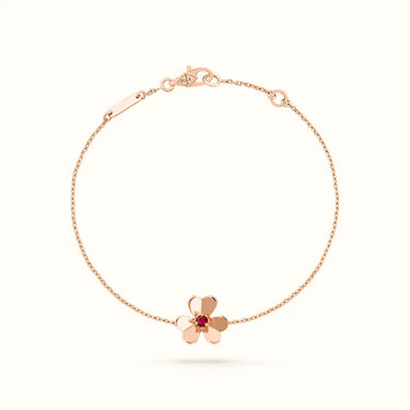 Frivole Rose Red Center Stone Flower Bracelet