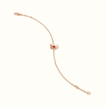 Frivole Rose Red Center Stone Flower Bracelet