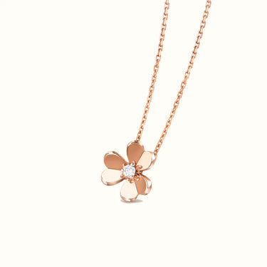 Frivole Rose Sculpted Petal Flower Necklace